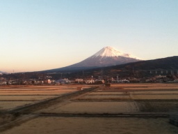 富士山と富士市の田んぼ