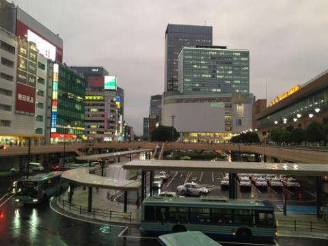 JR仙台駅西口の陸橋の上からの眺め