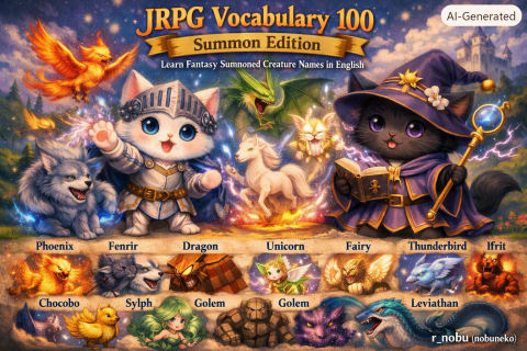 JRPGで覚える英単語100 召喚獣編｜ファンタジー世界の召喚獣名称を楽しく学ぶ語彙集