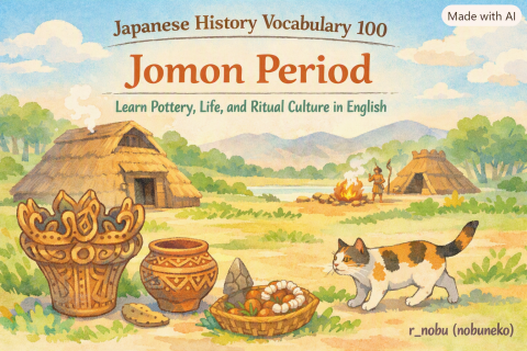 日本史で覚える英単語100：縄文時代編｜土器・生活・信仰から学ぶ語彙集