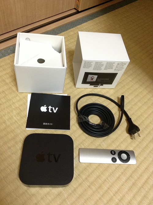 Apple TV MD199J/Aの箱とその中身