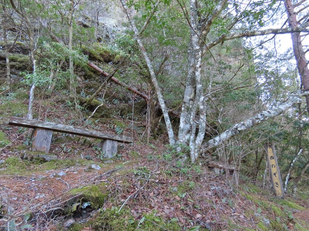 広田石鎚(総津権現山)21:西のぞき、ベンチ2つ