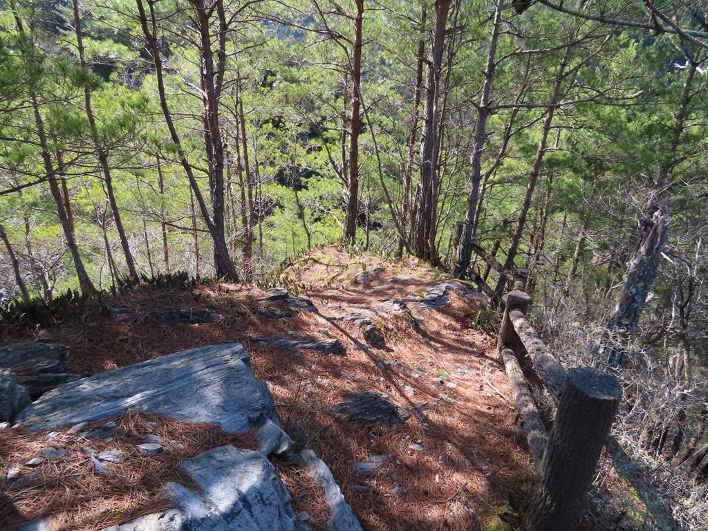広田石鎚（総津権現山）下り道1：山頂の豊峰神社の裏の道