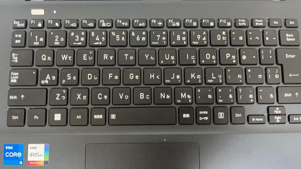 娘のノートパソコン（Dynabook）のキーボード配列