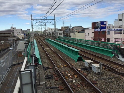 東京メトロ千代田線北綾瀬駅の終端から眺めた風景