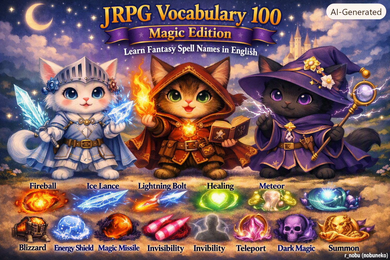 JRPG Vocabulary 100: Magic Edition