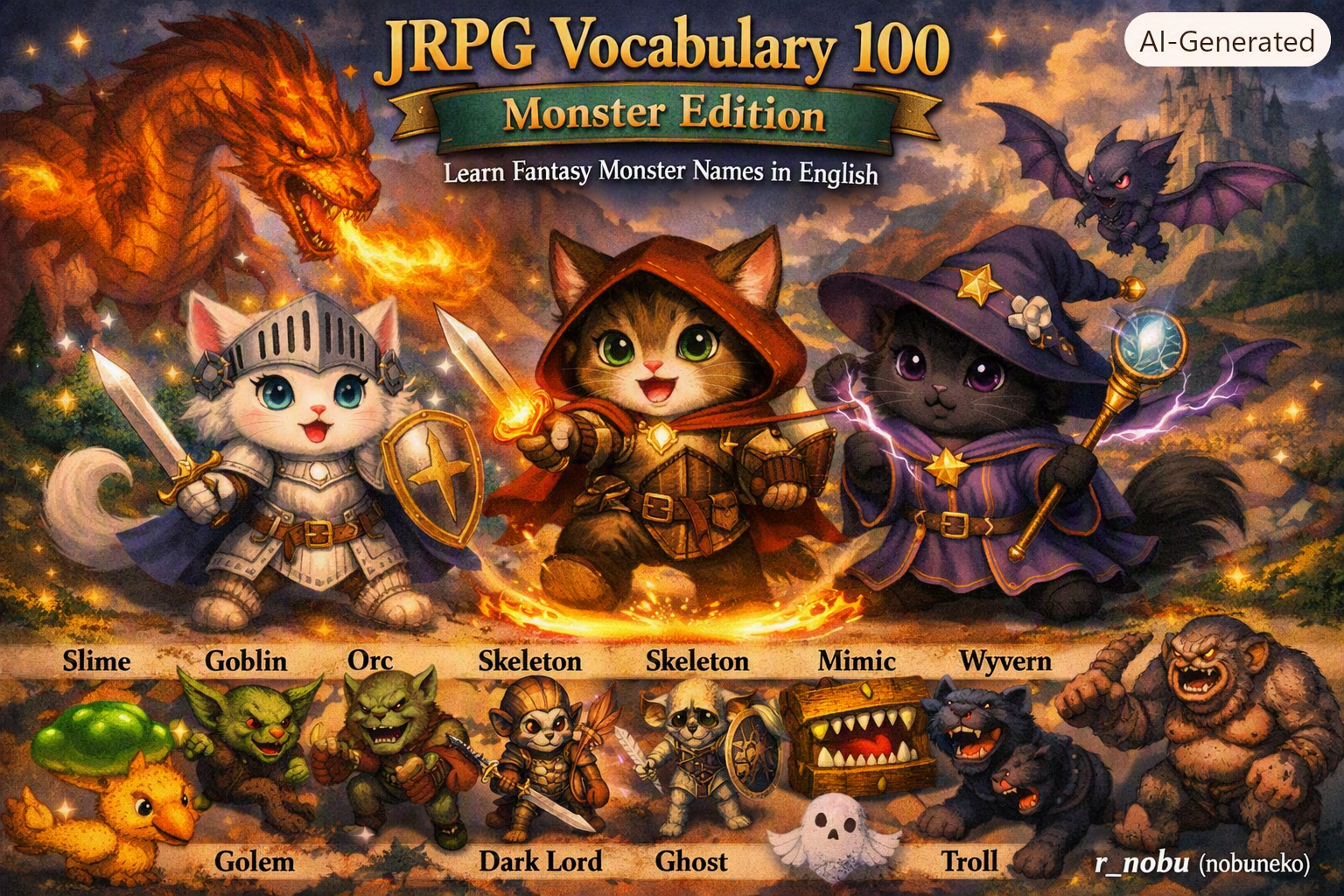 JRPG Vocabulary 100: Monster Edition